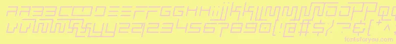 simplicity extend thin italic Font – Pink Fonts on Yellow Background
