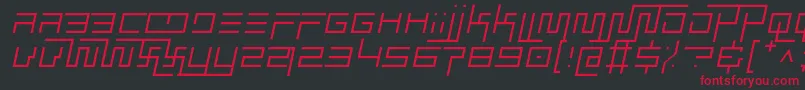 simplicity extend thin italic Font – Red Fonts on Black Background