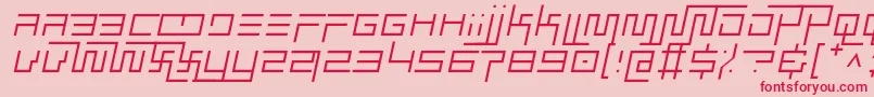 simplicity extend thin italic Font – Red Fonts on Pink Background
