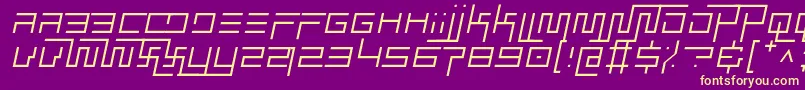 simplicity extend thin italic Font – Yellow Fonts on Purple Background
