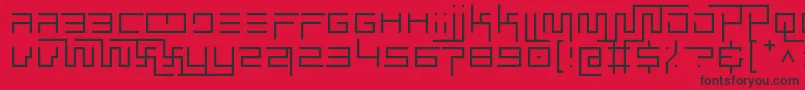 フォントsimplicity extend thin – 赤い背景に黒い文字