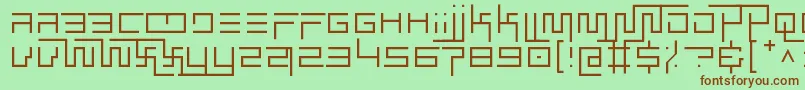 simplicity extend thin Font – Brown Fonts on Green Background