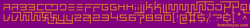 simplicity extend thin-Schriftart – Orangefarbene Schriften auf violettem Hintergrund