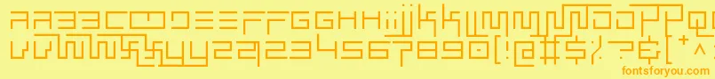 simplicity extend thin Font – Orange Fonts on Yellow Background