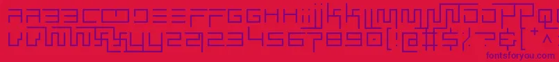 simplicity extend thin-Schriftart – Violette Schriften auf rotem Hintergrund