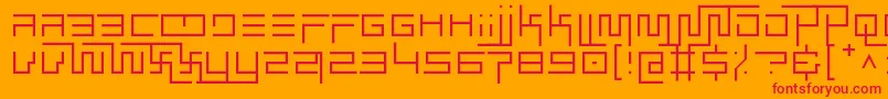 simplicity extend thin Font – Red Fonts on Orange Background