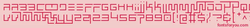 simplicity extend thin-Schriftart – Rote Schriften auf rosa Hintergrund