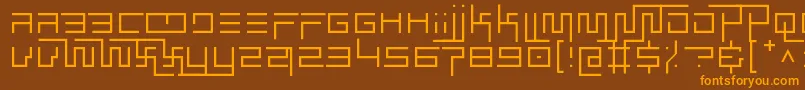 simplicity extend thin-Schriftart – Orangefarbene Schriften auf braunem Hintergrund