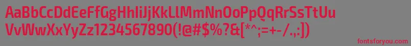 フォントExo2Semiboldcondensed – 赤い文字の灰色の背景