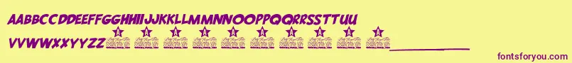 SIMPLICITY PERSONALUSE Font – Purple Fonts on Yellow Background
