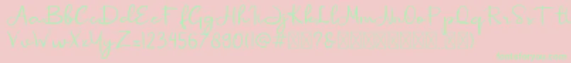 Simplicity Font – Green Fonts on Pink Background