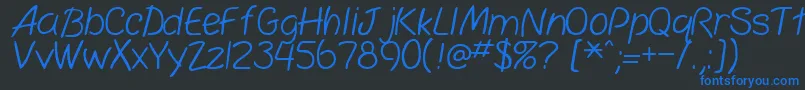simplicity-Schriftart – Blaue Schriften auf schwarzem Hintergrund