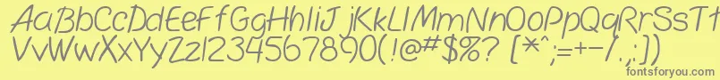 simplicity Font – Gray Fonts on Yellow Background