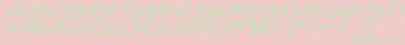 フォントsimplicity – ピンクの背景に緑の文字