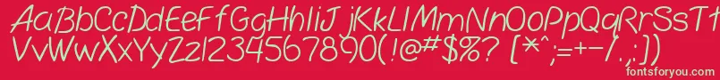 simplicity Font – Green Fonts on Red Background