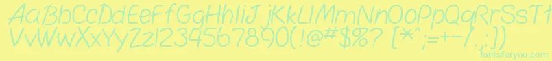 simplicity Font – Green Fonts on Yellow Background