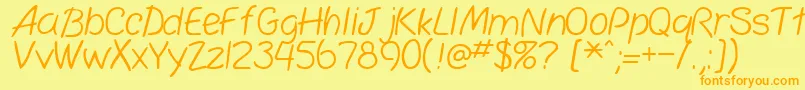 simplicity Font – Orange Fonts on Yellow Background