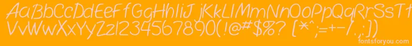 simplicity-Schriftart – Rosa Schriften auf orangefarbenem Hintergrund