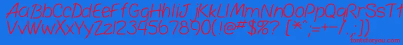 simplicity Font – Red Fonts on Blue Background