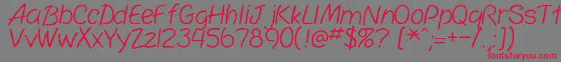 simplicity Font – Red Fonts on Gray Background