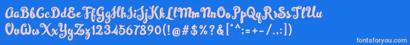 Simplisicky Fill Font – Pink Fonts on Blue Background