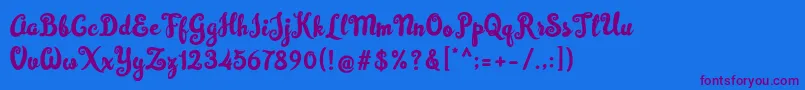 Simplisicky Fill Font – Purple Fonts on Blue Background