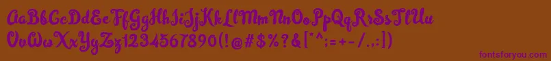Simplisicky Fill Font – Purple Fonts on Brown Background