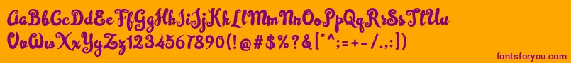 Simplisicky Fill Font – Purple Fonts on Orange Background