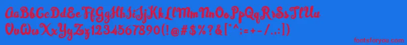 Simplisicky Fill Font – Red Fonts on Blue Background