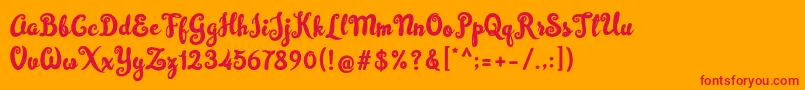 Simplisicky Fill Font – Red Fonts on Orange Background