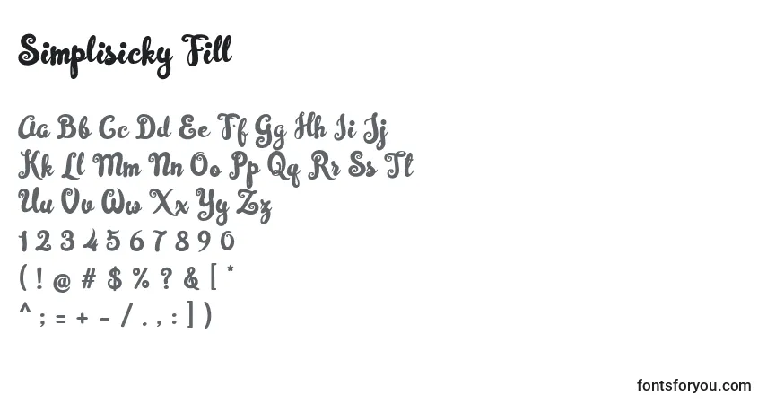 A fonte Simplisicky Fill (140965) – alfabeto, números, caracteres especiais