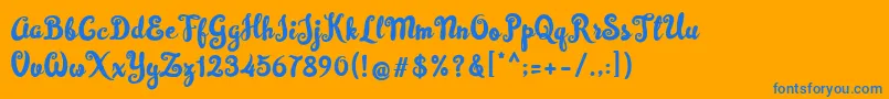 Simplisicky Fill-Schriftart – Blaue Schriften auf orangefarbenem Hintergrund