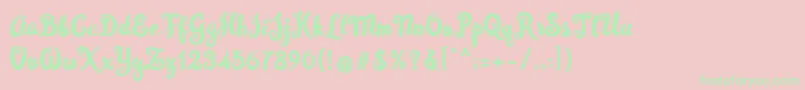 Simplisicky Fill-Schriftart – Grüne Schriften auf rosa Hintergrund