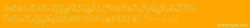 Simplisicky-Schriftart – Grüne Schriften auf orangefarbenem Hintergrund