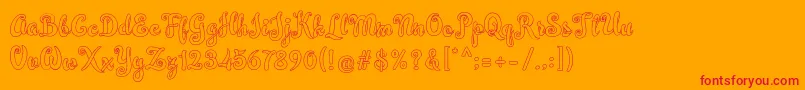 フォントSimplisicky – オレンジの背景に赤い文字