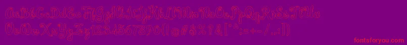 Simplisicky-Schriftart – Rote Schriften auf violettem Hintergrund