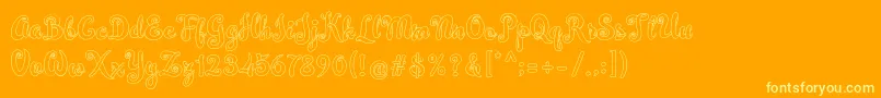 Simplisicky Font – Yellow Fonts on Orange Background