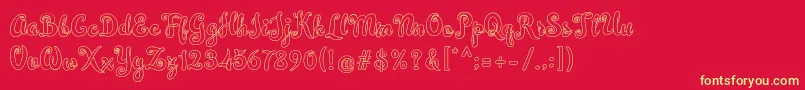Simplisicky Font – Yellow Fonts on Red Background