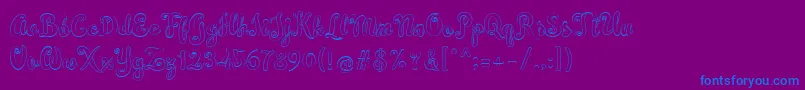 Simplisicky-Schriftart – Blaue Schriften auf violettem Hintergrund