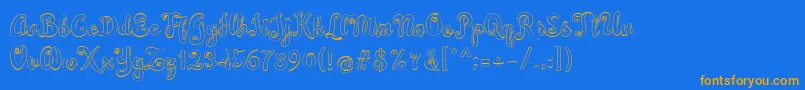 Simplisicky Font – Orange Fonts on Blue Background