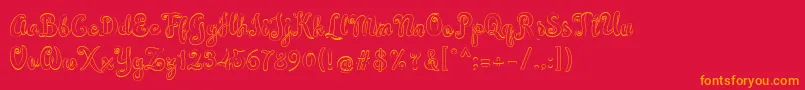 Simplisicky Font – Orange Fonts on Red Background