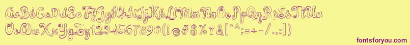 Simplisicky Font – Purple Fonts on Yellow Background