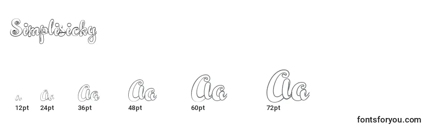 Размеры шрифта Simplisicky (140967)