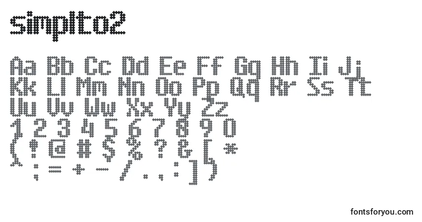 Schriftart Simplto2 (140968) – Alphabet, Zahlen, spezielle Symbole