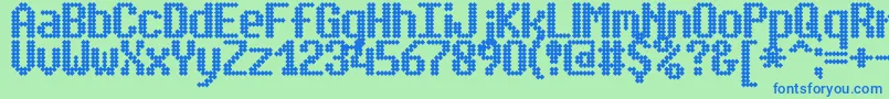 Fonte simplto2 – fontes azuis em um fundo verde