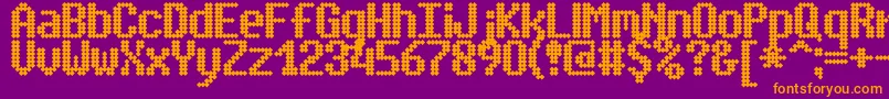 simplto2-fontti – oranssit fontit violetilla taustalla
