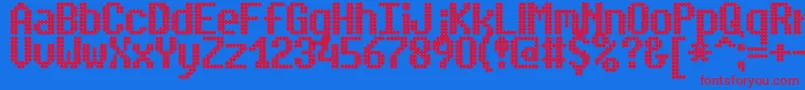 simplto2 Font – Red Fonts on Blue Background