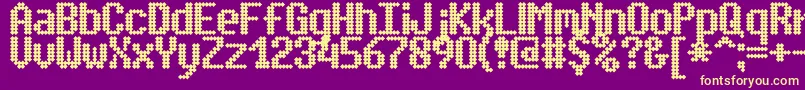simplto2-fontti – keltaiset fontit violetilla taustalla