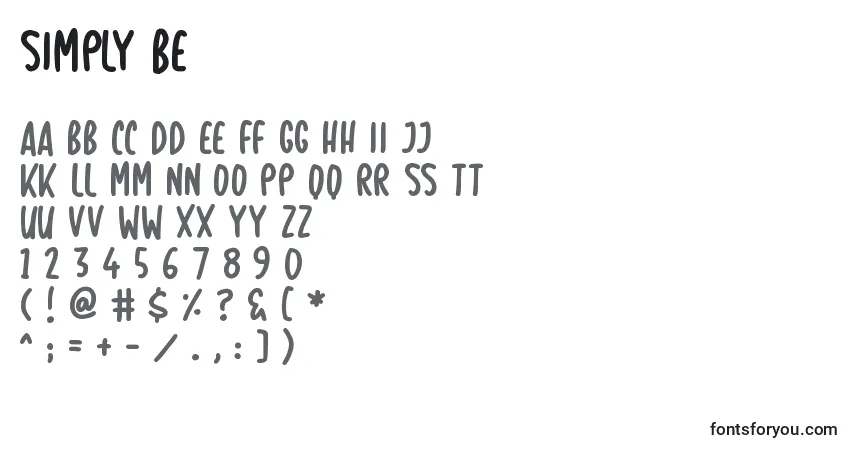 A fonte Simply Be – alfabeto, números, caracteres especiais