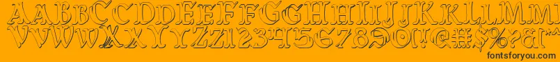 WarsOfAsgardCondensed3D Font – Black Fonts on Orange Background